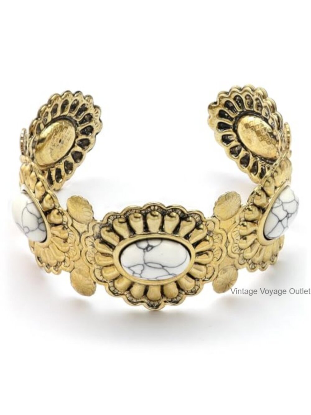 Adjustable Western Cuff Bracelet Alloy Concho Boho Jewelry